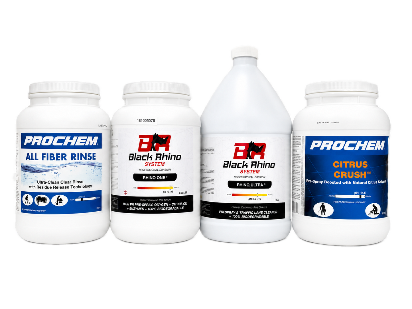 Kit de Prelavadores y Enjuague Neutralizador Prochem y Rhino (4 Pzs)