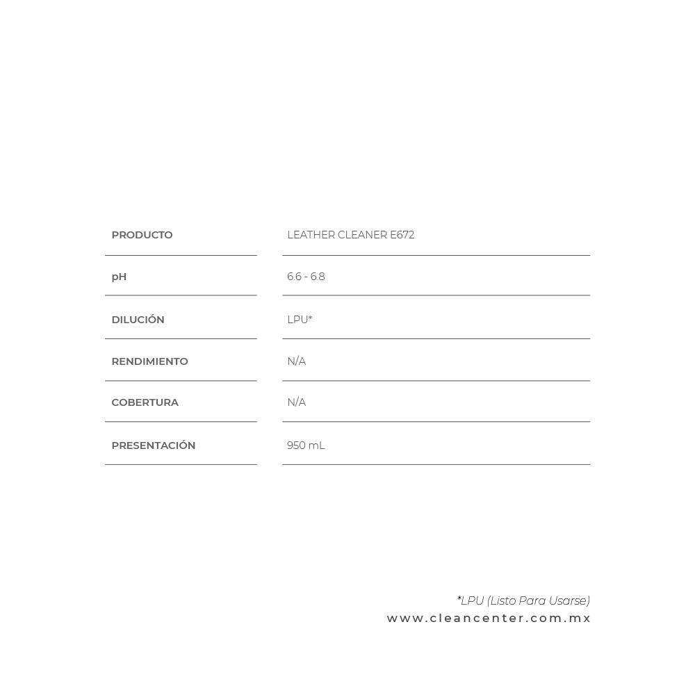 E672 LEATHER CLEANER
